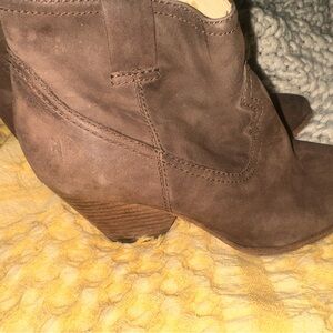 Frye Brown Suede Ankle Boots